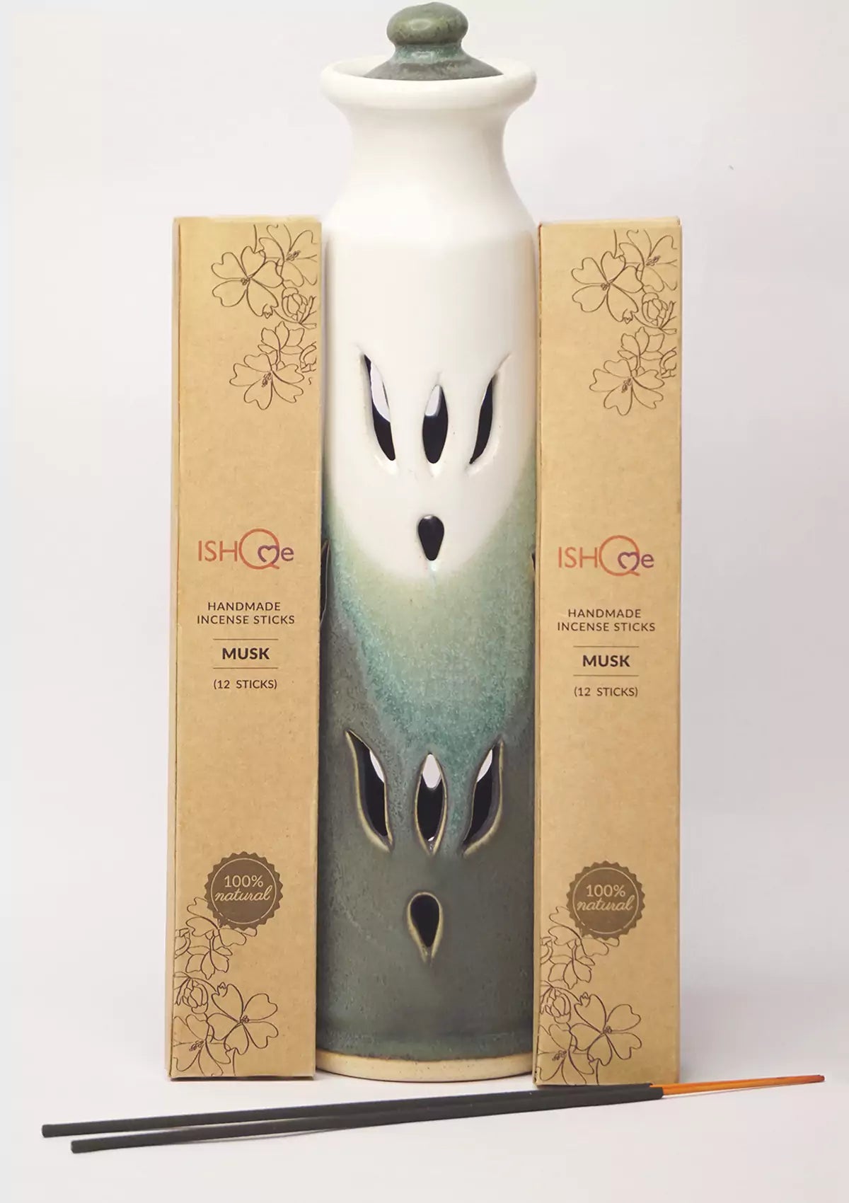 Aquamarine Incense Stand and Incense Sticks Combo