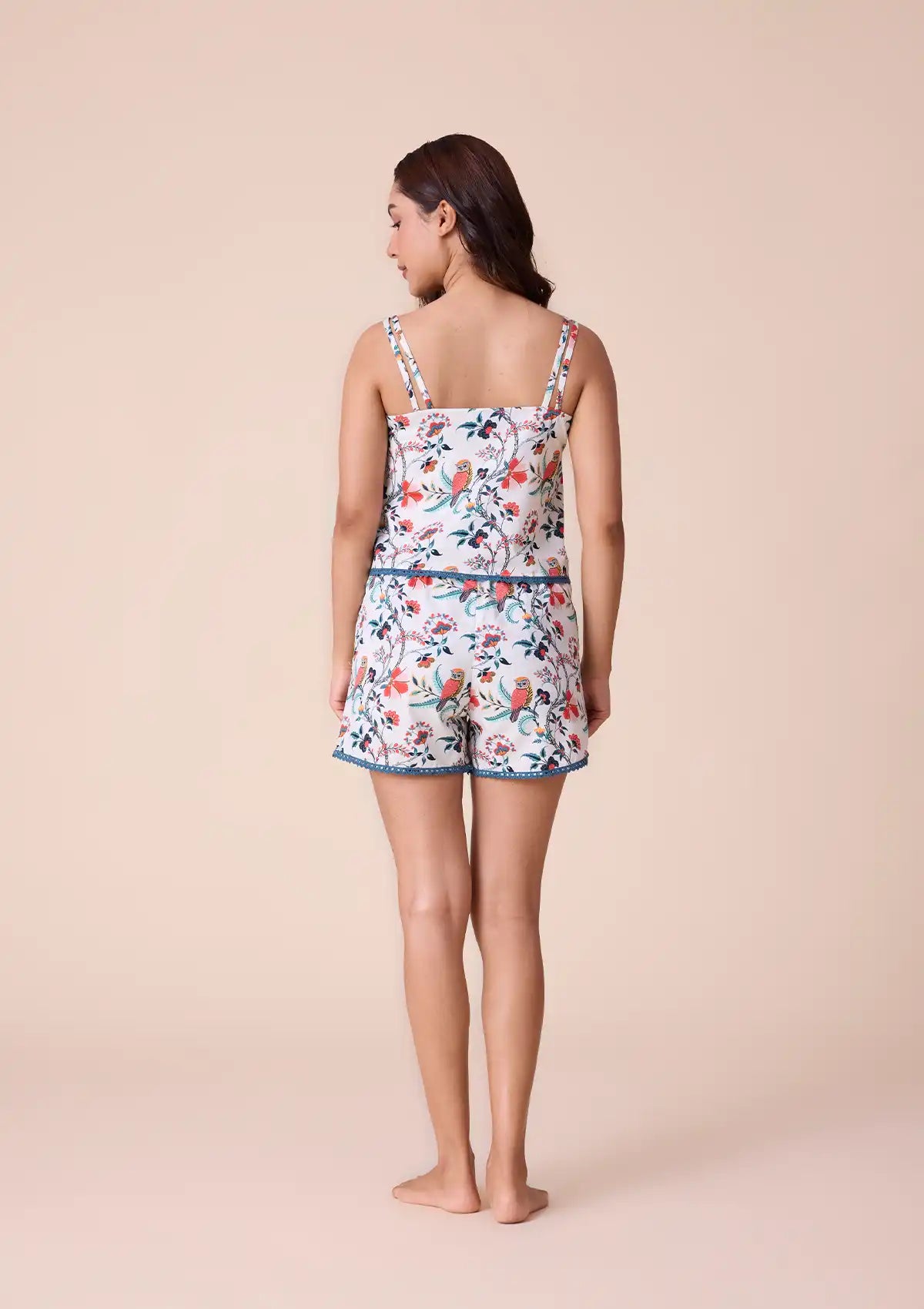 Buy Athena printed Broad V Neck double strap top and shorts