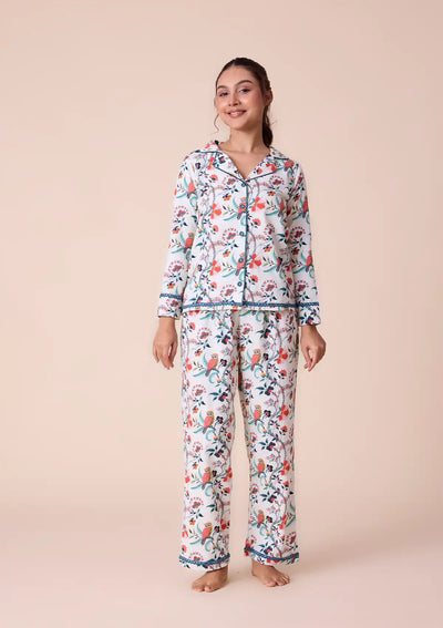 Athena - Shirt and Trouser Set in Cotton Satin