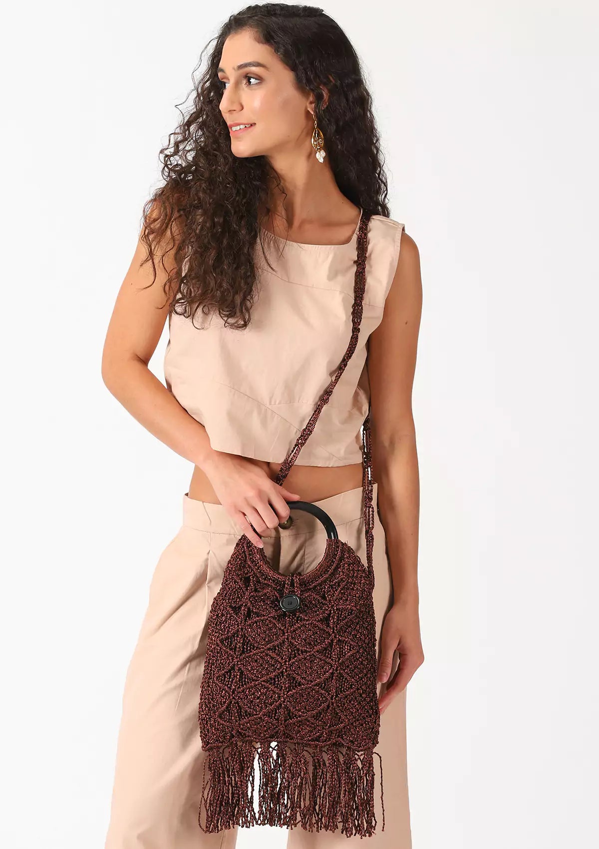 Women's accessories malai dori fringed bag