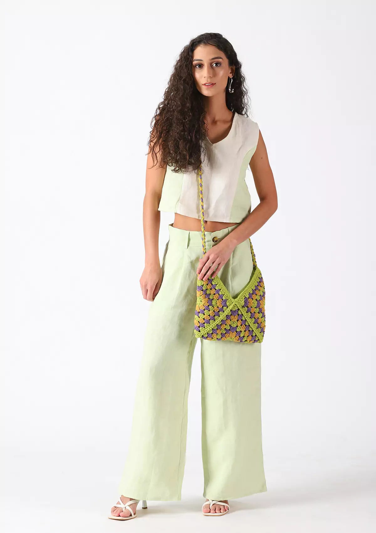 Crossbody Green Crochet crossbody bag, bags for women