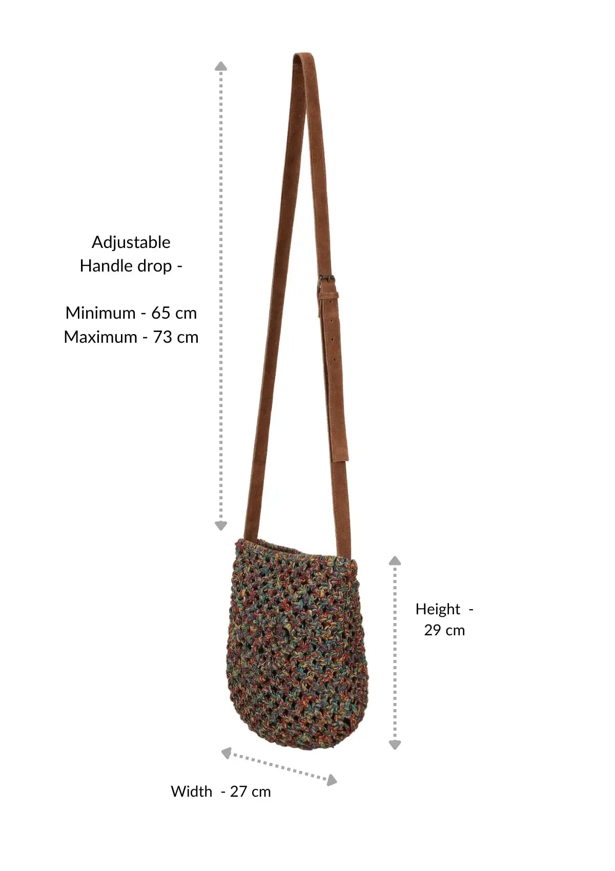 Multi Coloured Macrame sling bag, bags for women