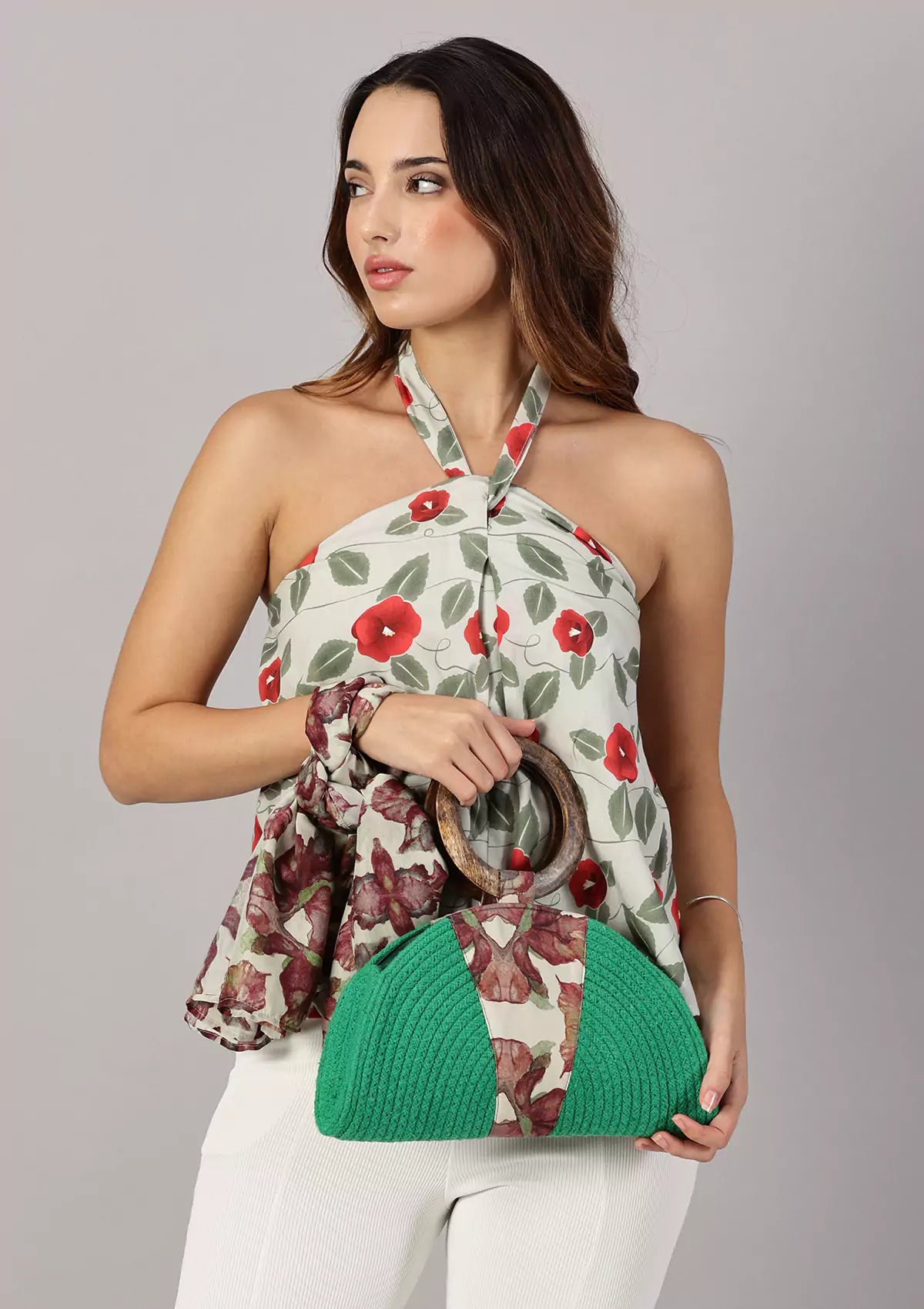 Printed Scarf Hand Braided clutch bag, bags for women