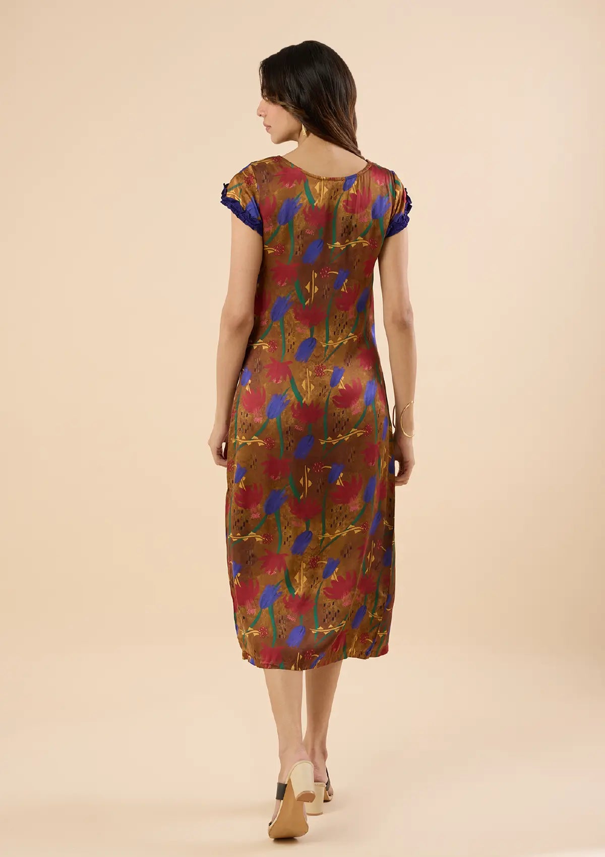 Best Cora Gold Floral Petal Dress for women by IshqME
