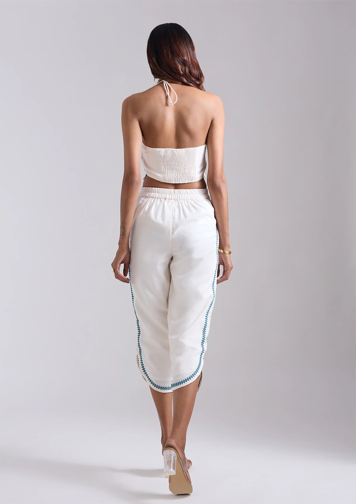 Best Neva Aztec Embroidered Tie up Top and Pants set for women by IshqME