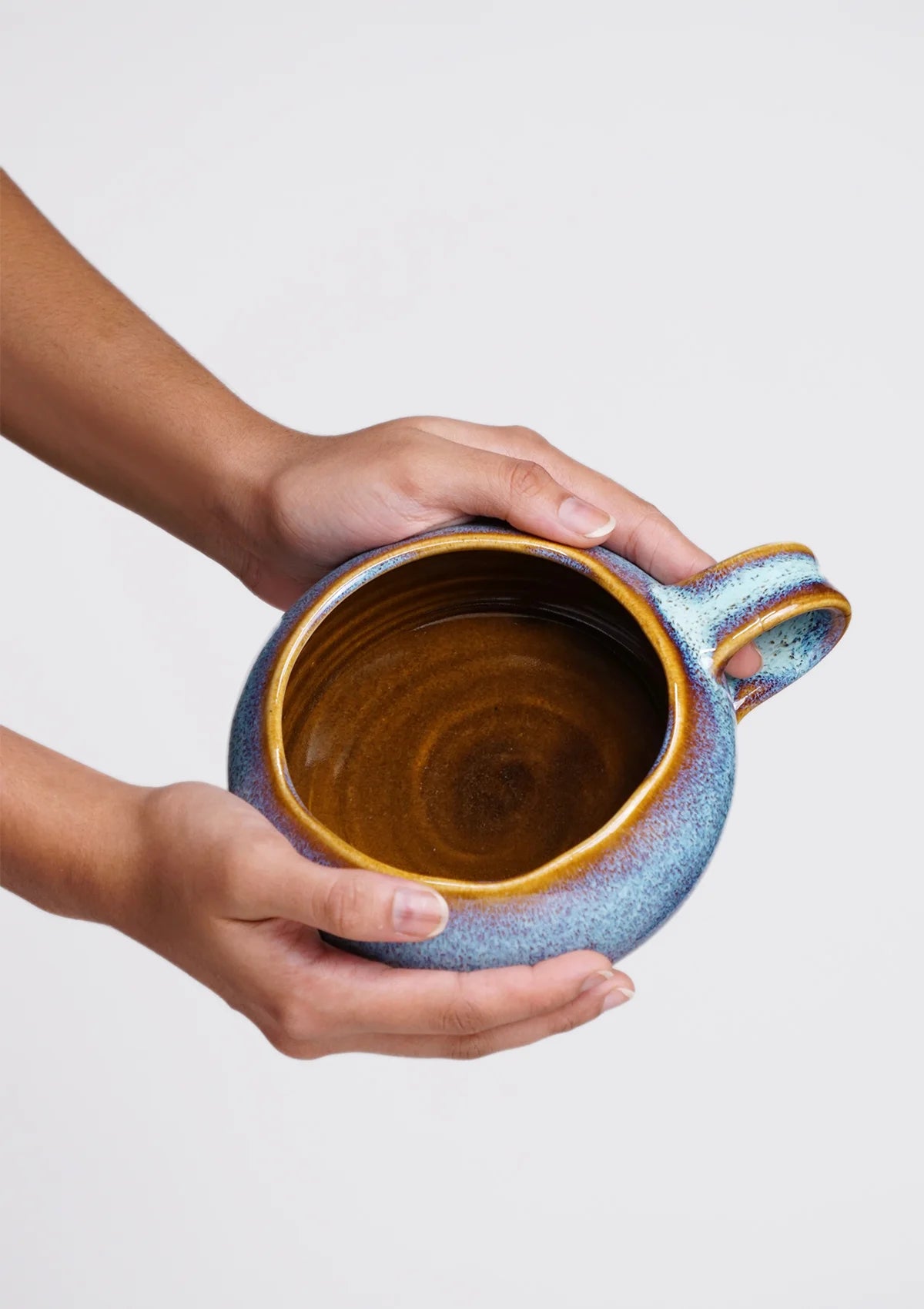 Buy Soup Bowl with handle - Blue Brown