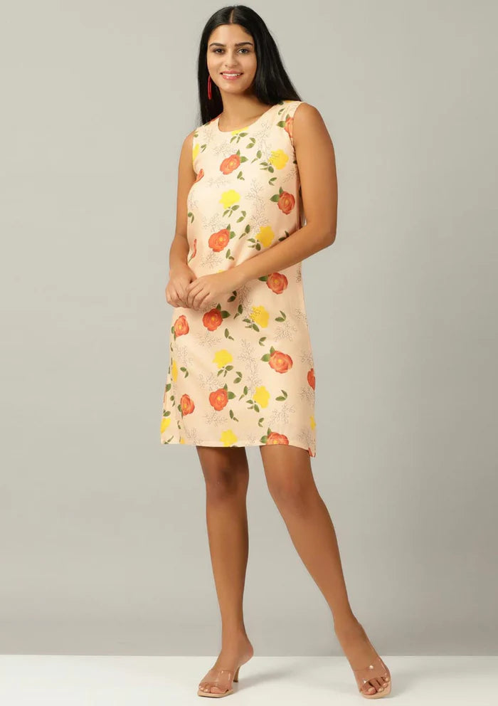 Buy Bouquet Floral Printed Shift Dress online for women at IshqME