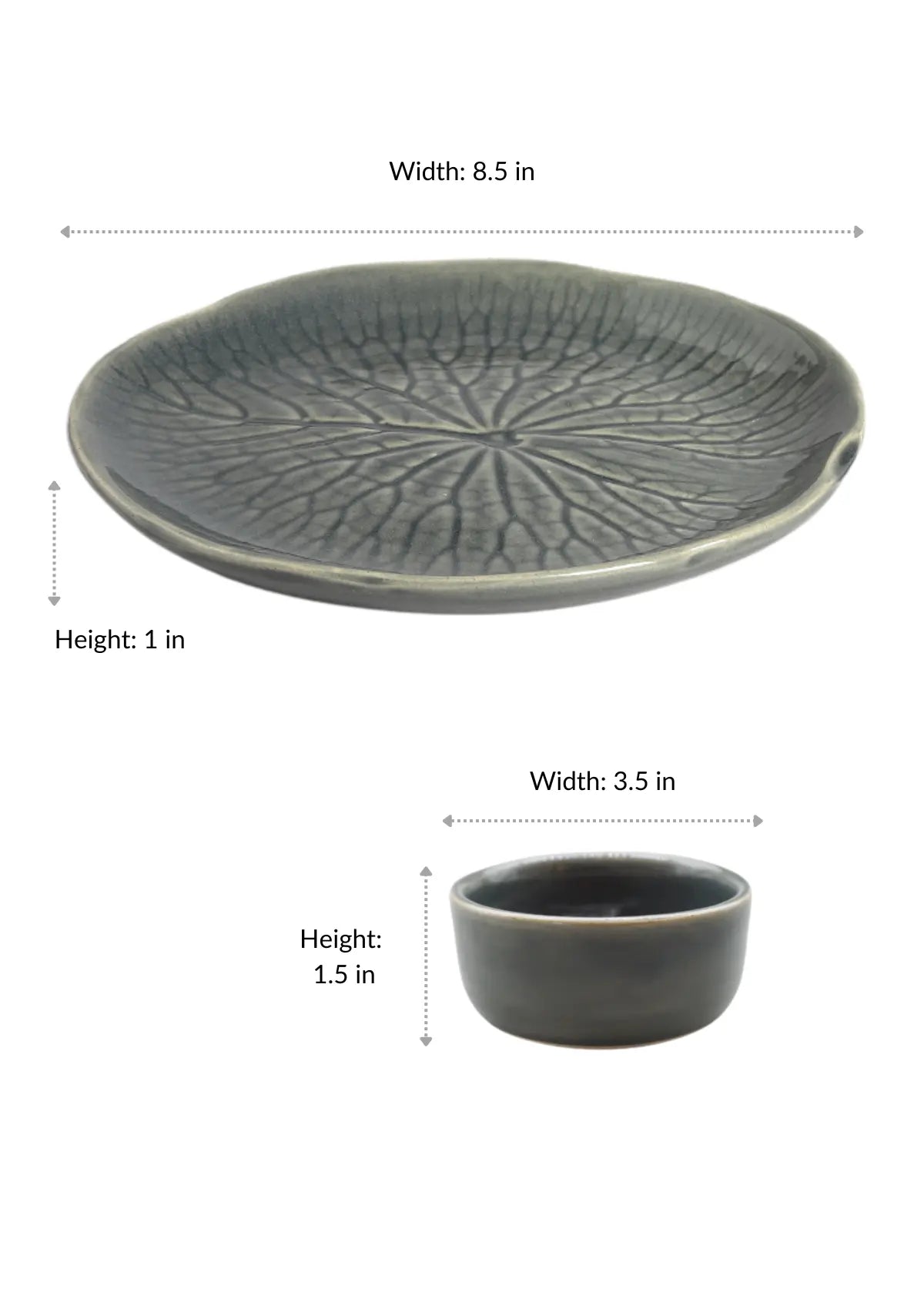 Grey green ceramic serving collection with vase