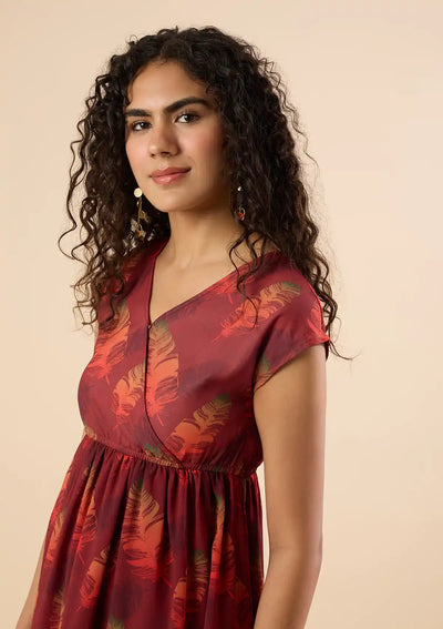 Jamboree Macaw Print Georgette Dress