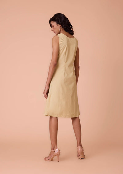Ziba Lapel Collar Overlapping Dress With Buckle