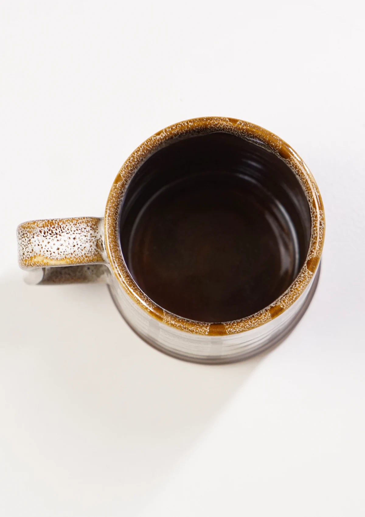 Cream & brown ceramic mug for beer