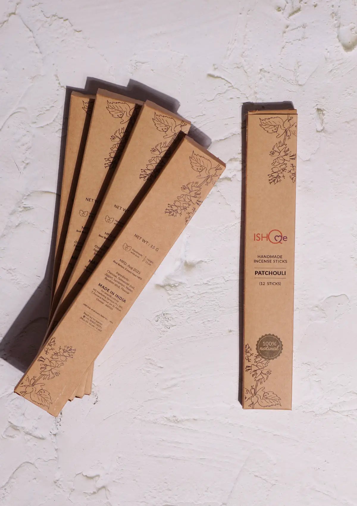 Ceramic tableware for home - Incense Sticks (Set of 5) - Patchouli (12 Pcs/Packet)