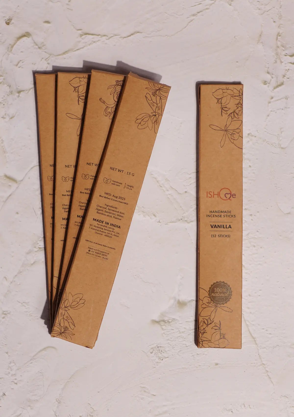 Ceramic tableware for home - Incense Sticks (Set of 5) - Vanilla (12 Pcs/Packet)