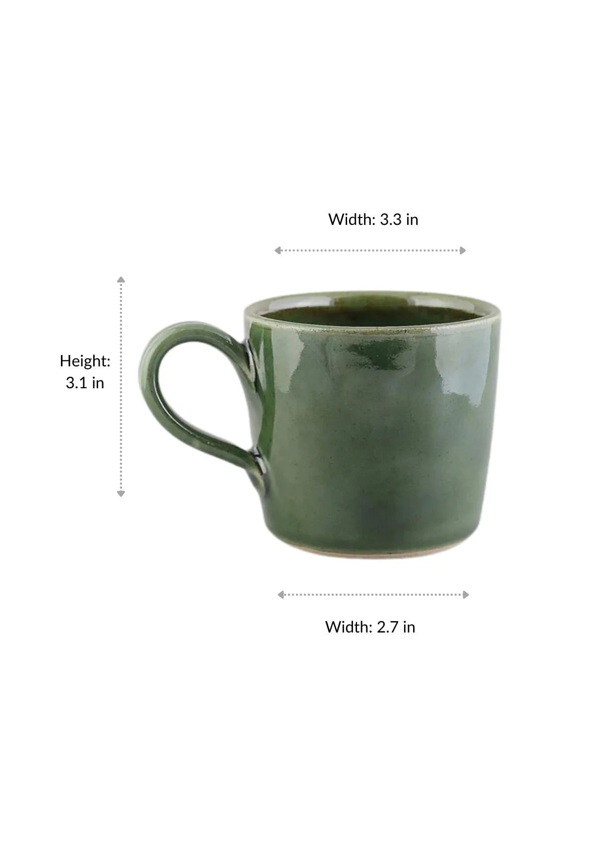 Tea Cup - Olive Green (Set of 2) ceramic serving ware