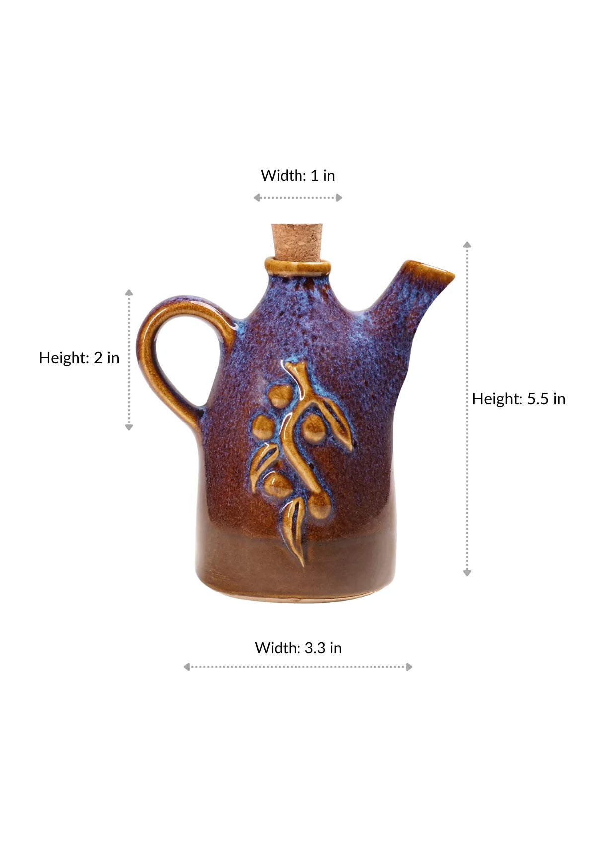 Ceramic oil bottle in Purple Brown