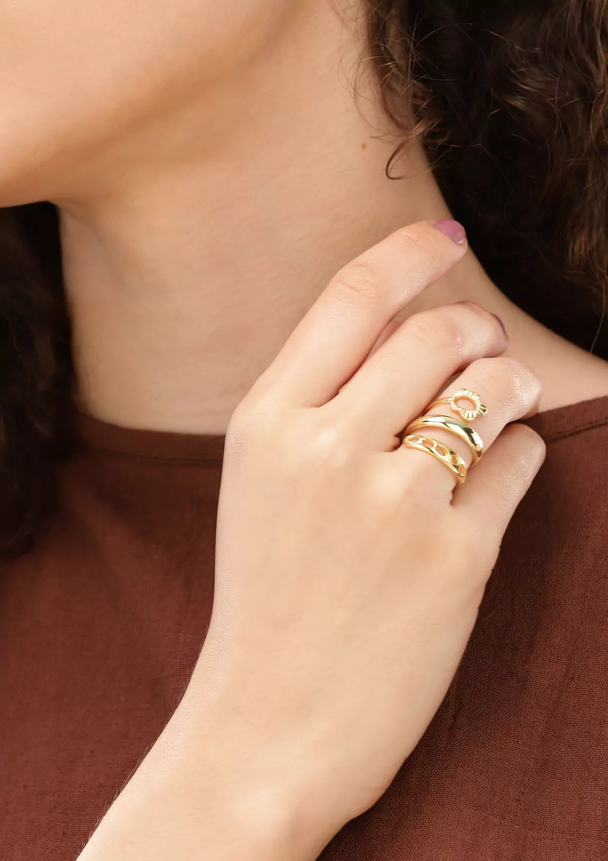 Cluster bloom 18k gold plated gold plated bracelet for women