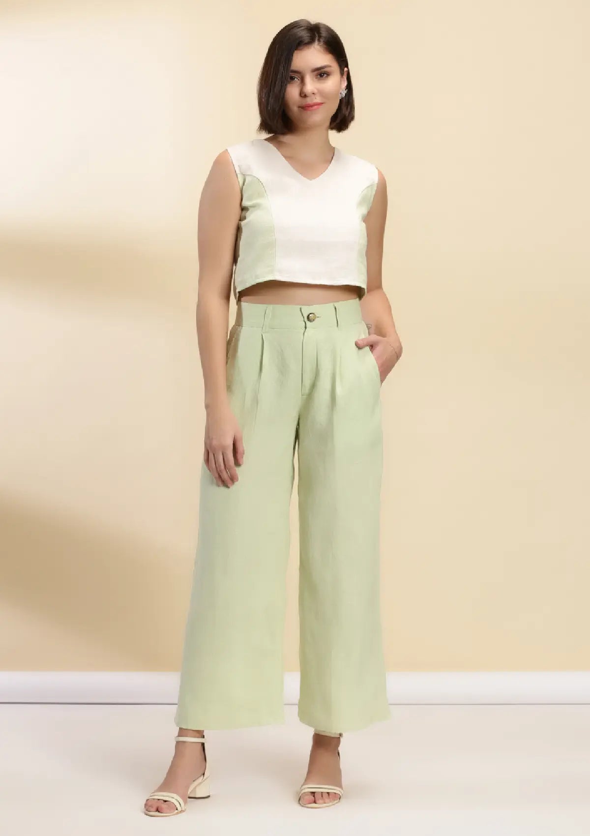 Buy Persephone - Colour Blocked Linen Co-ord Set