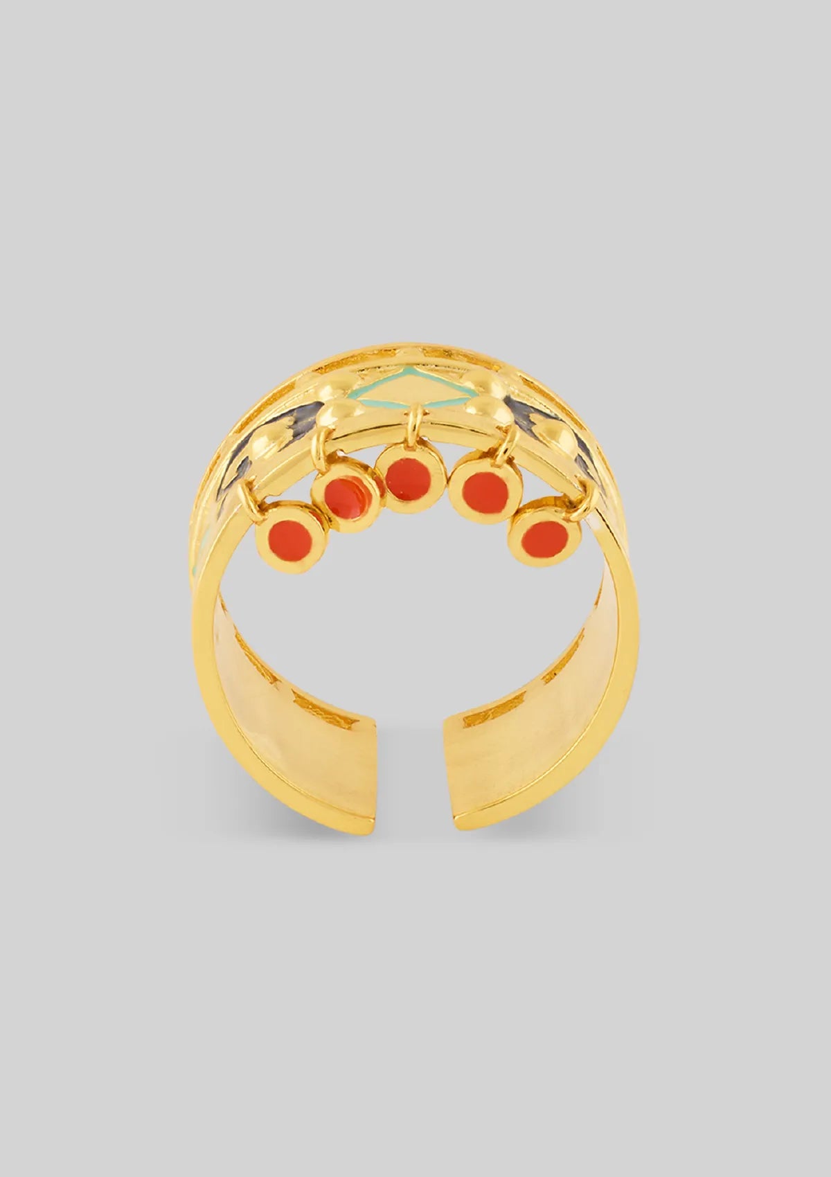 Gold plated boxy enamel fashion bracelet for women