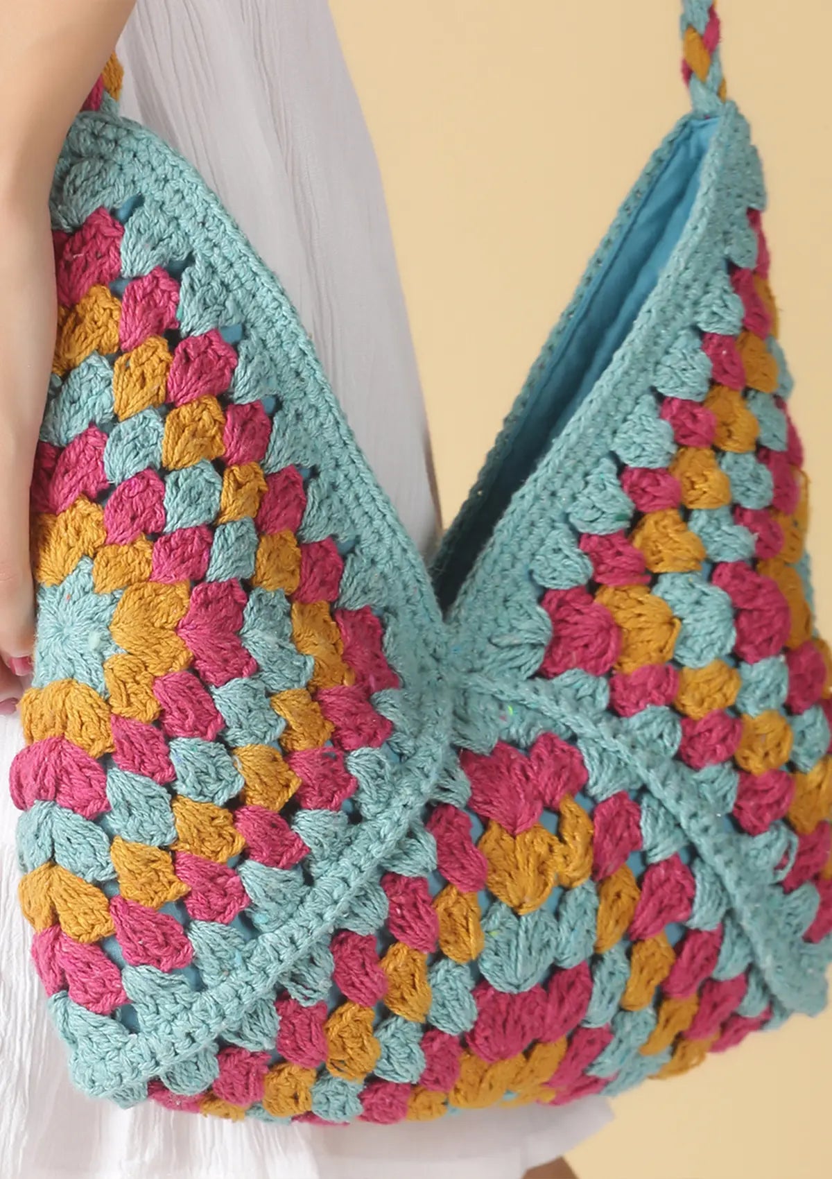 Crossbody Blue Crochet crossbody bag for women