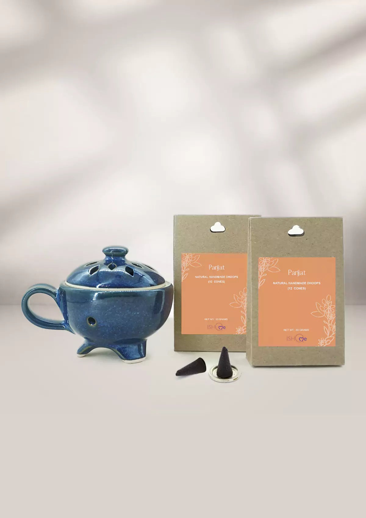 Dhoop stand and cone set in Deep Blue