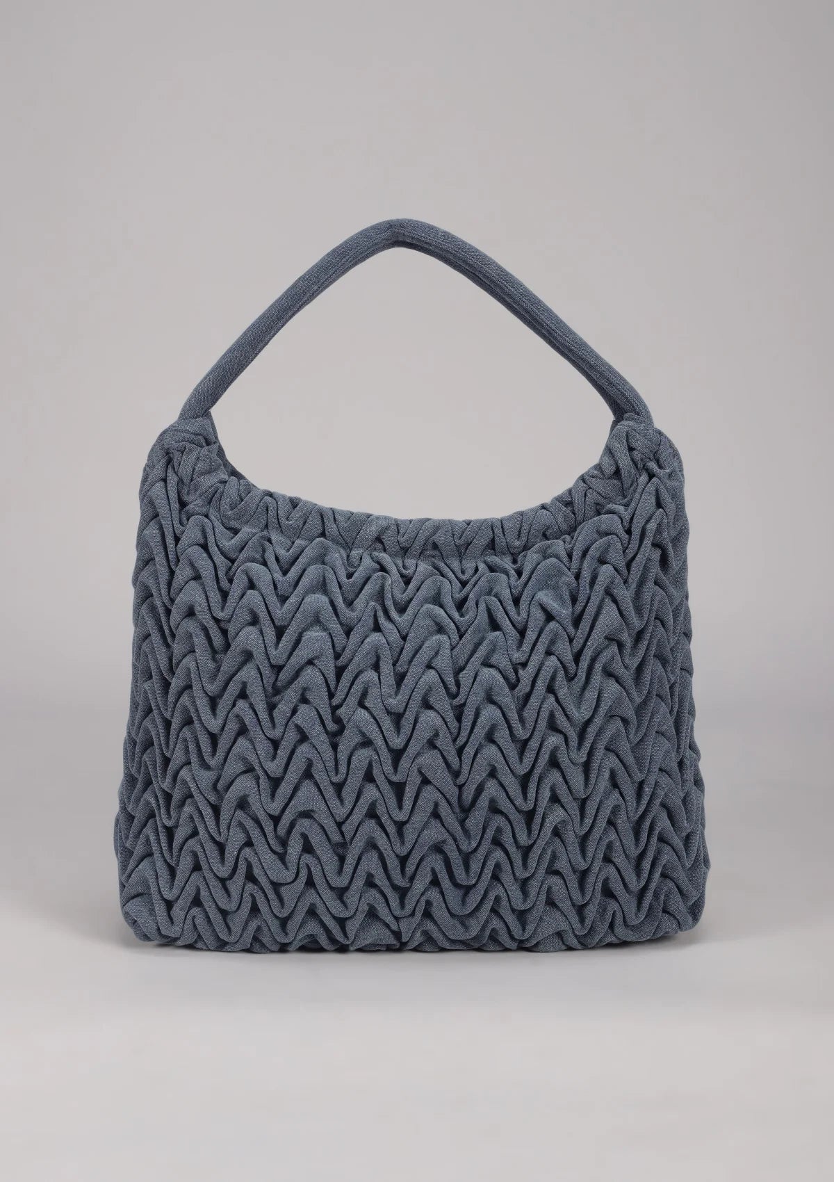 Denim Smocked tote bag for women