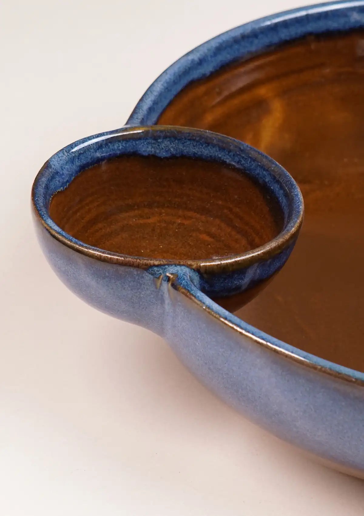 Snack & Dip Big Bowl - Blue Brown