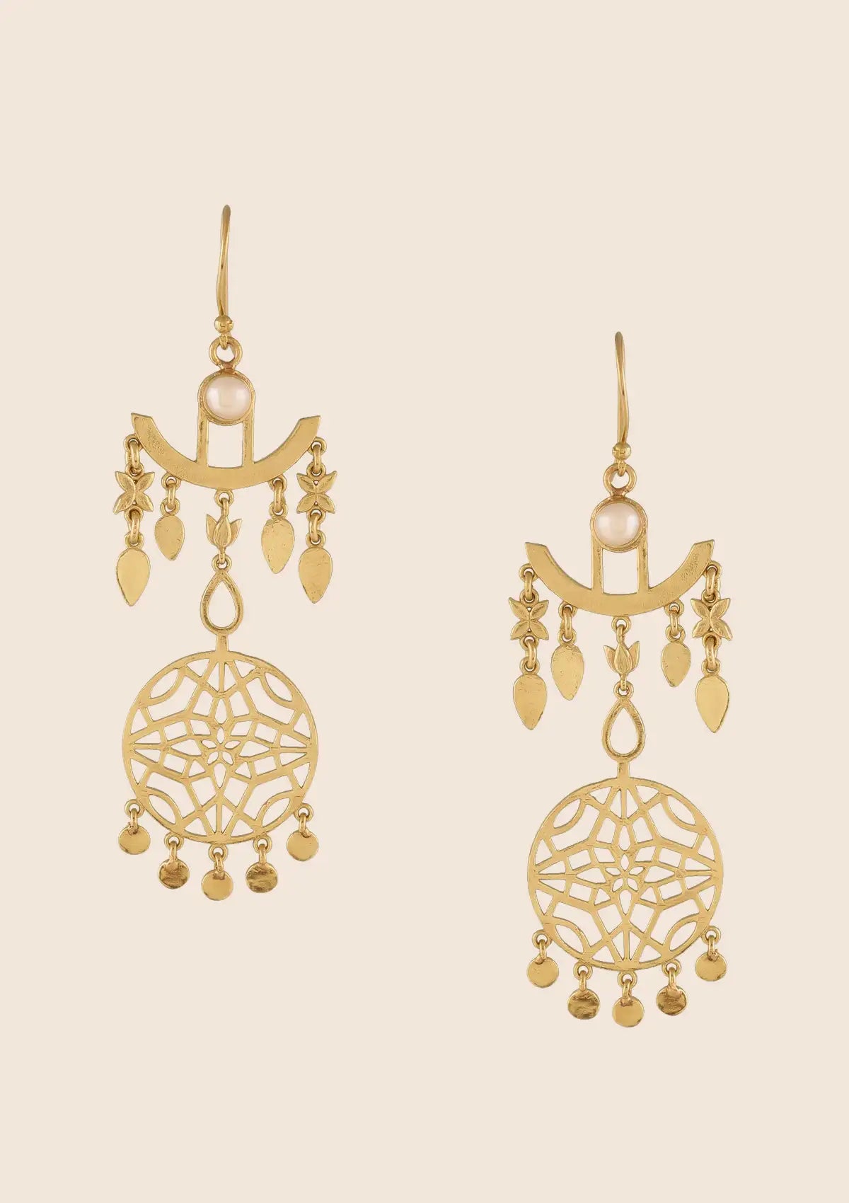 Designer floral filigree earrings for women