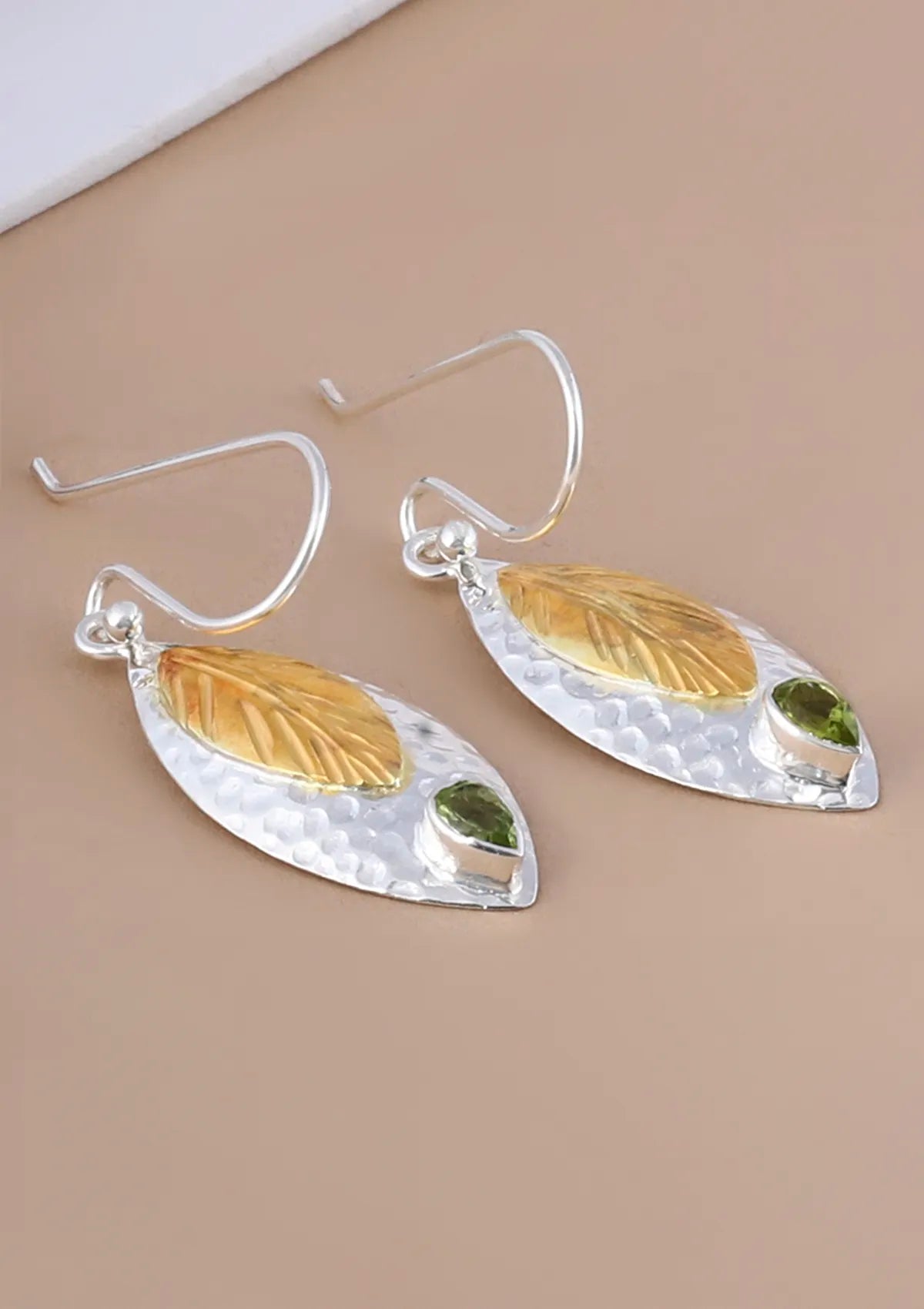 Designer gemstone peridot earrings for women