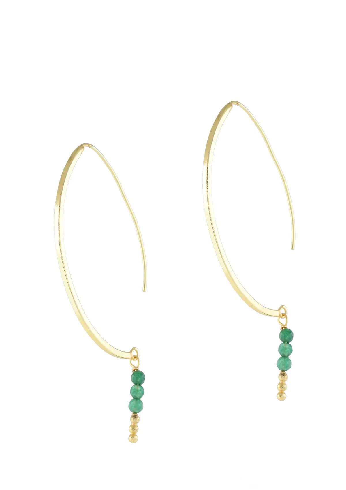Designer gold plated jade drop earrings for women