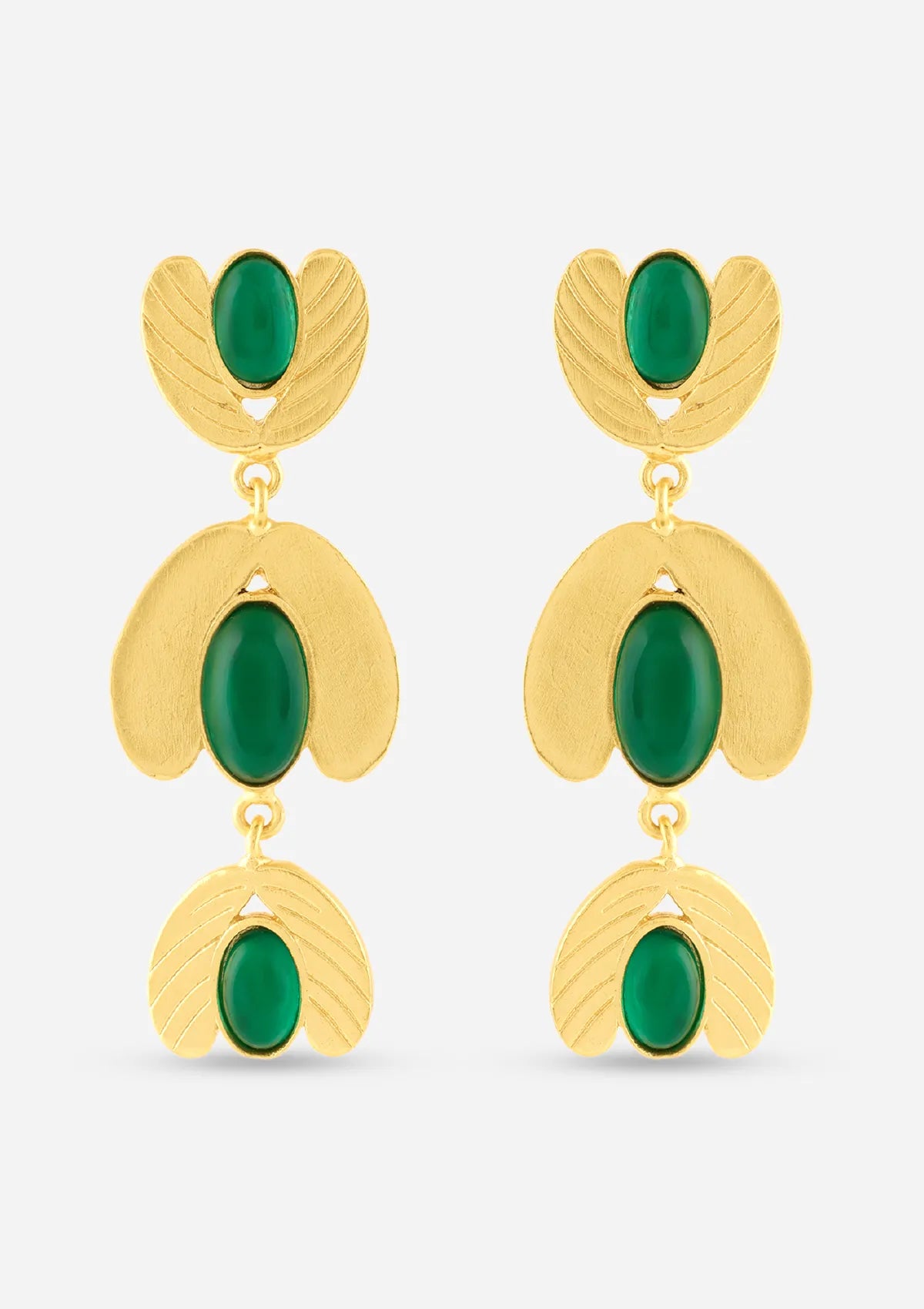Designer green onyx earrings for women