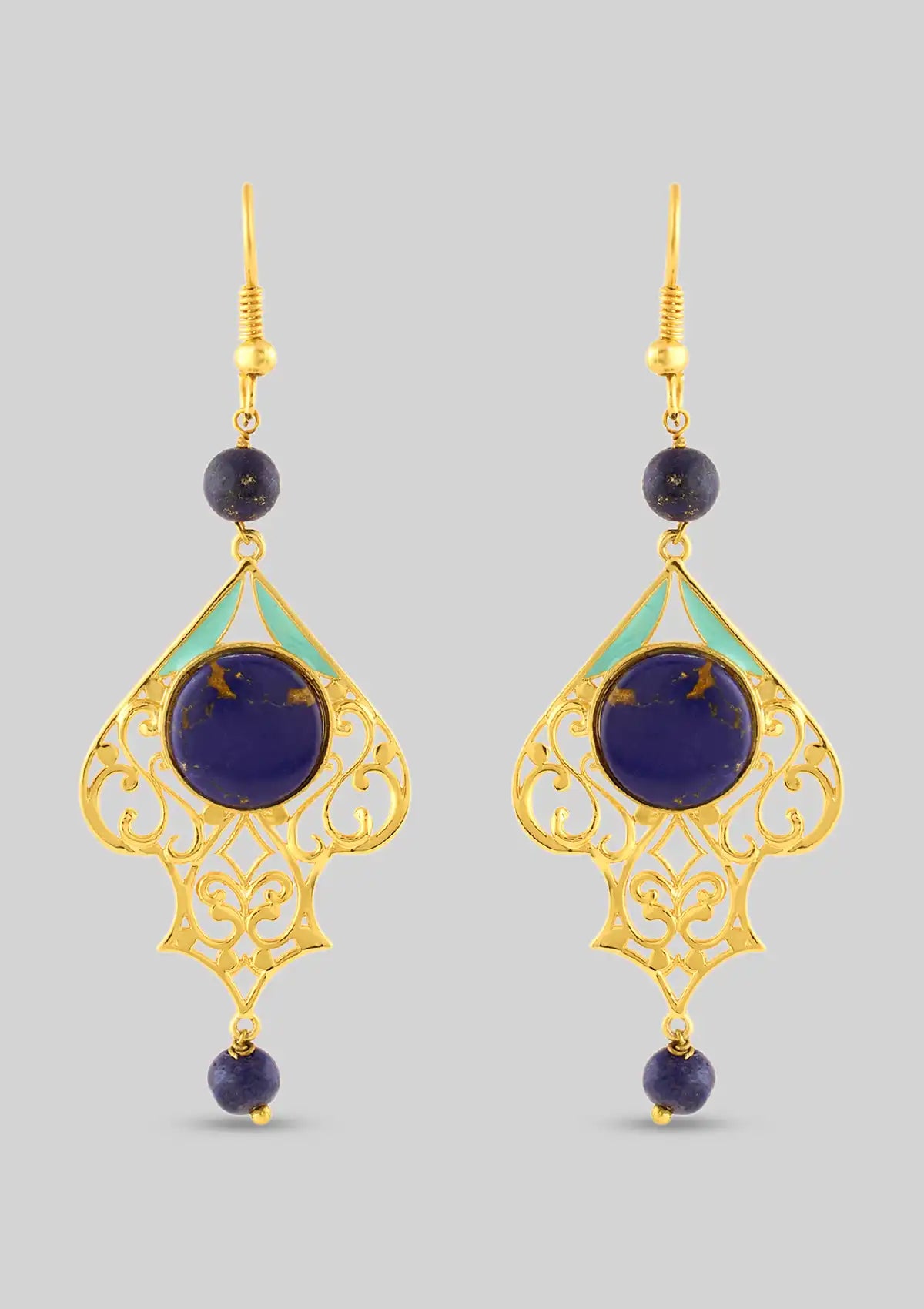 Designer lapis lazuli dangle earrings for women