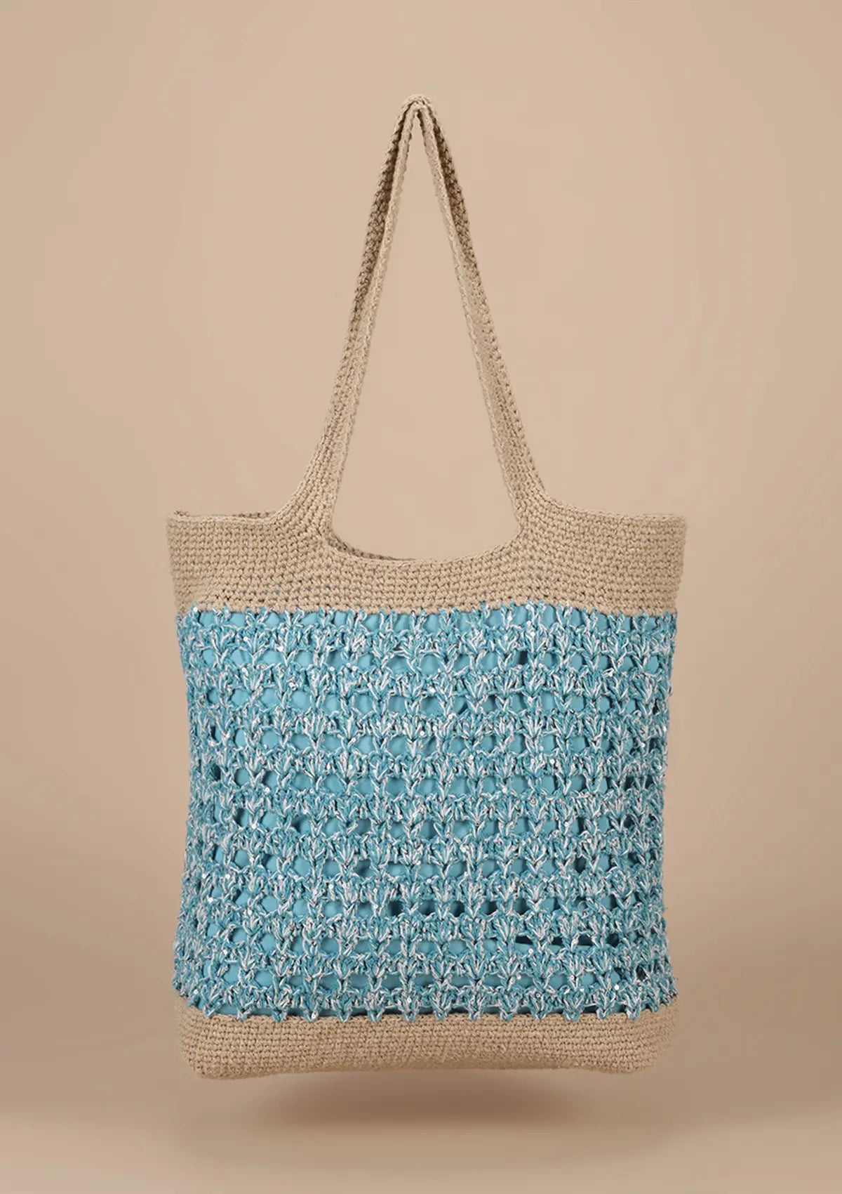 Crochet fashion tote bag for women