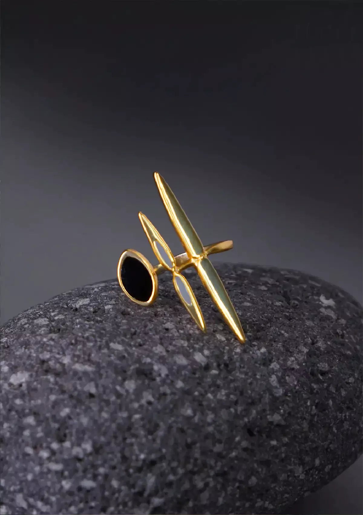 Gold plated long wrap ring for women