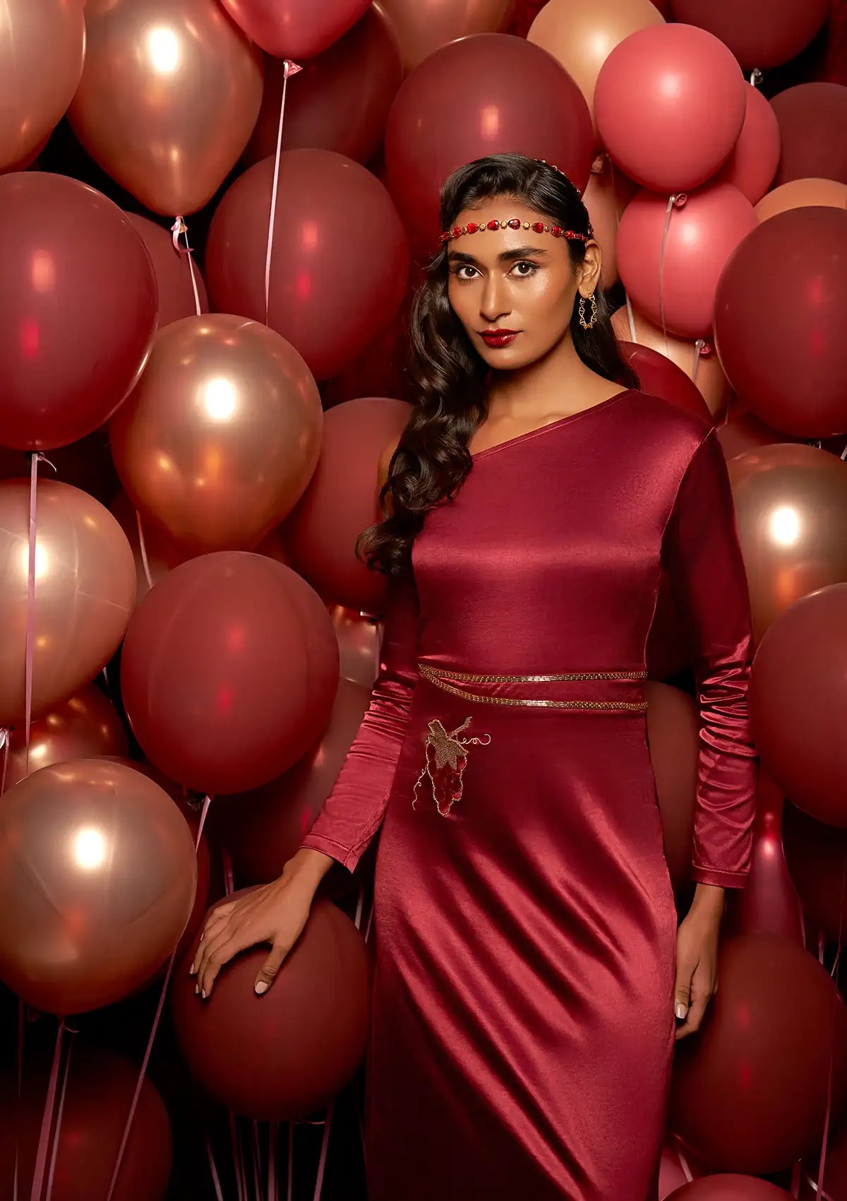 Grapevine Embellished Midi Velvet Cocktail Dress for women by IshqME