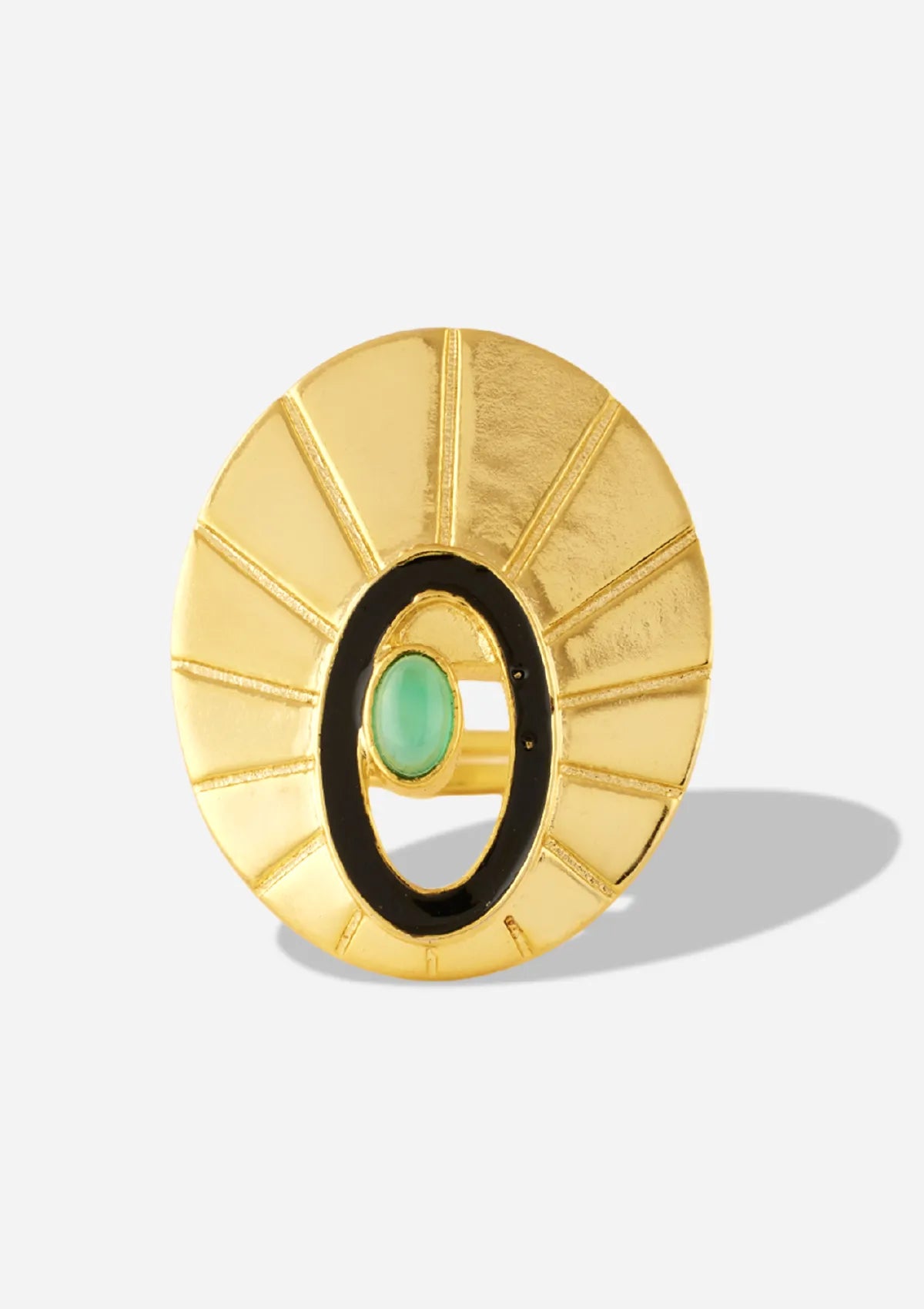 Green flower charm gold plated bracelet for women