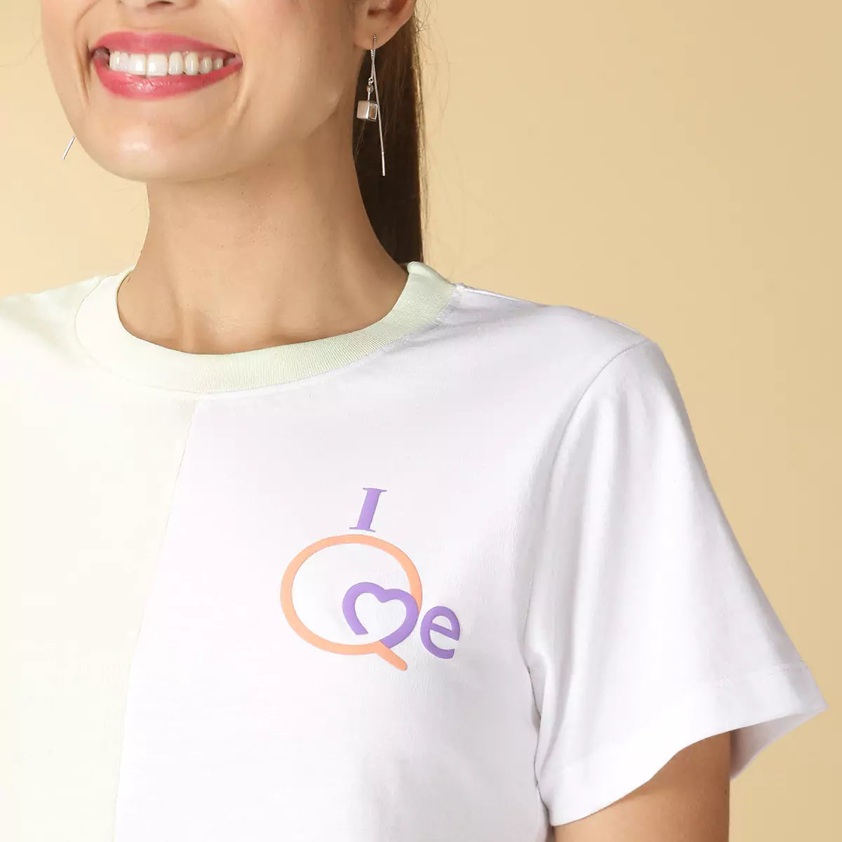 Green Cotton Cut Panel Crop Top Online