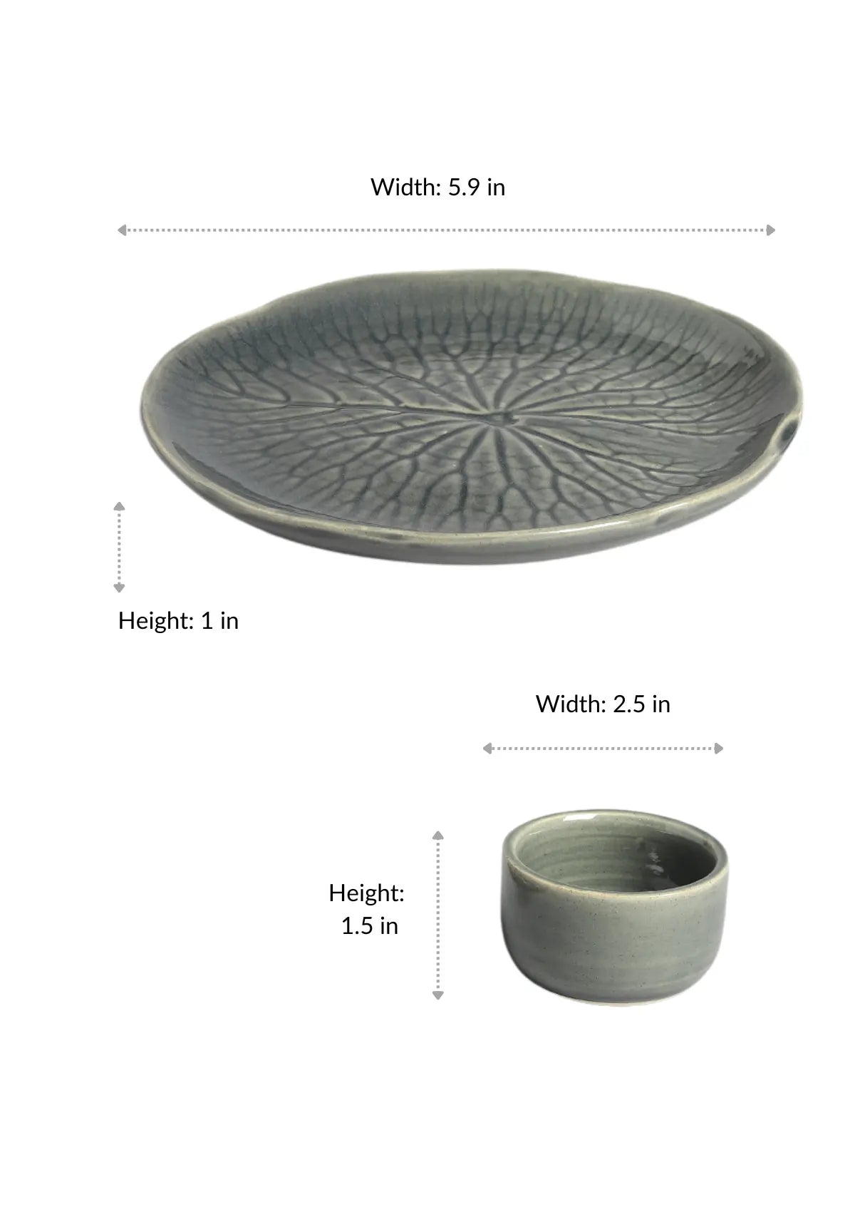 Ceramic dining and decor combo in grey green