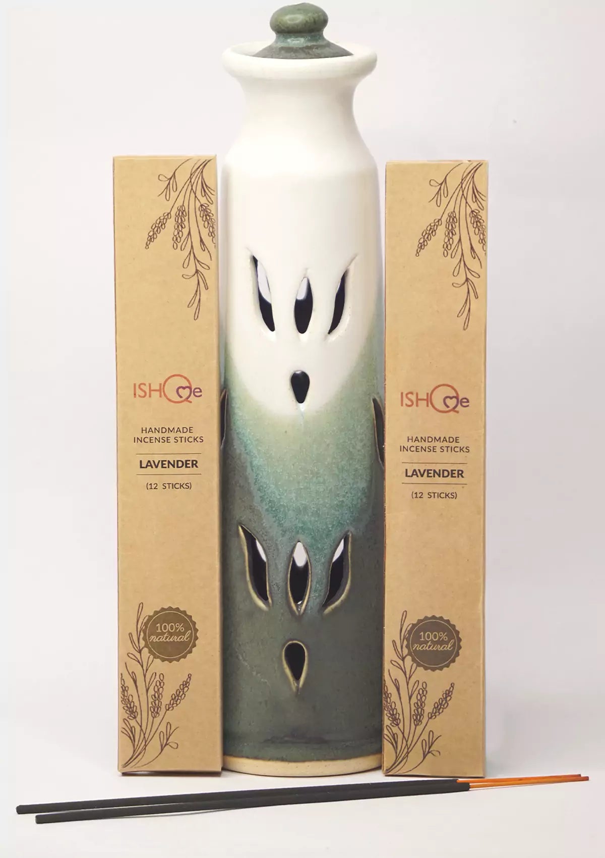 Incense stick ash catcher in Aquamarine Handmade Agarbatti Stand & Incense Sticks Combo \| Aromatherapy Ash Catcher for Relaxation & Home Decor