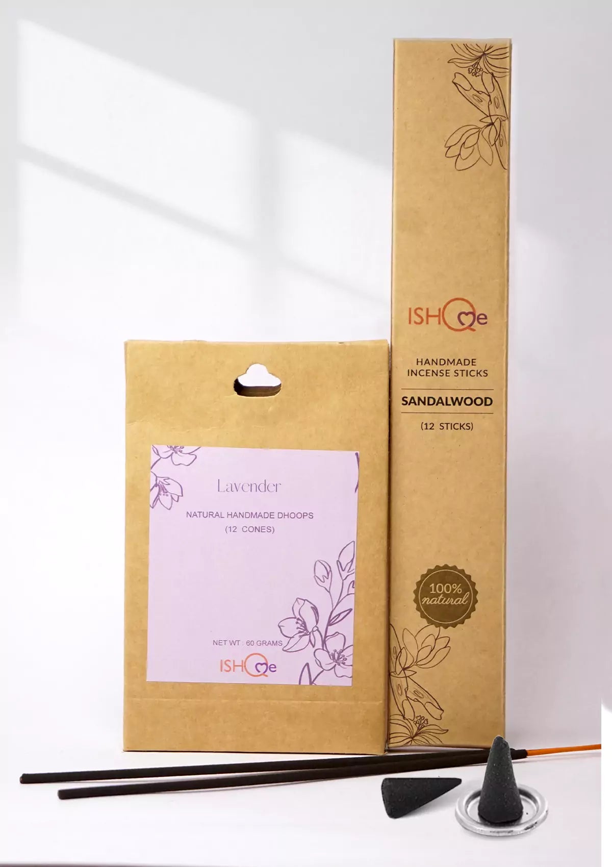 Lavender dhoop cones and incense sticks set