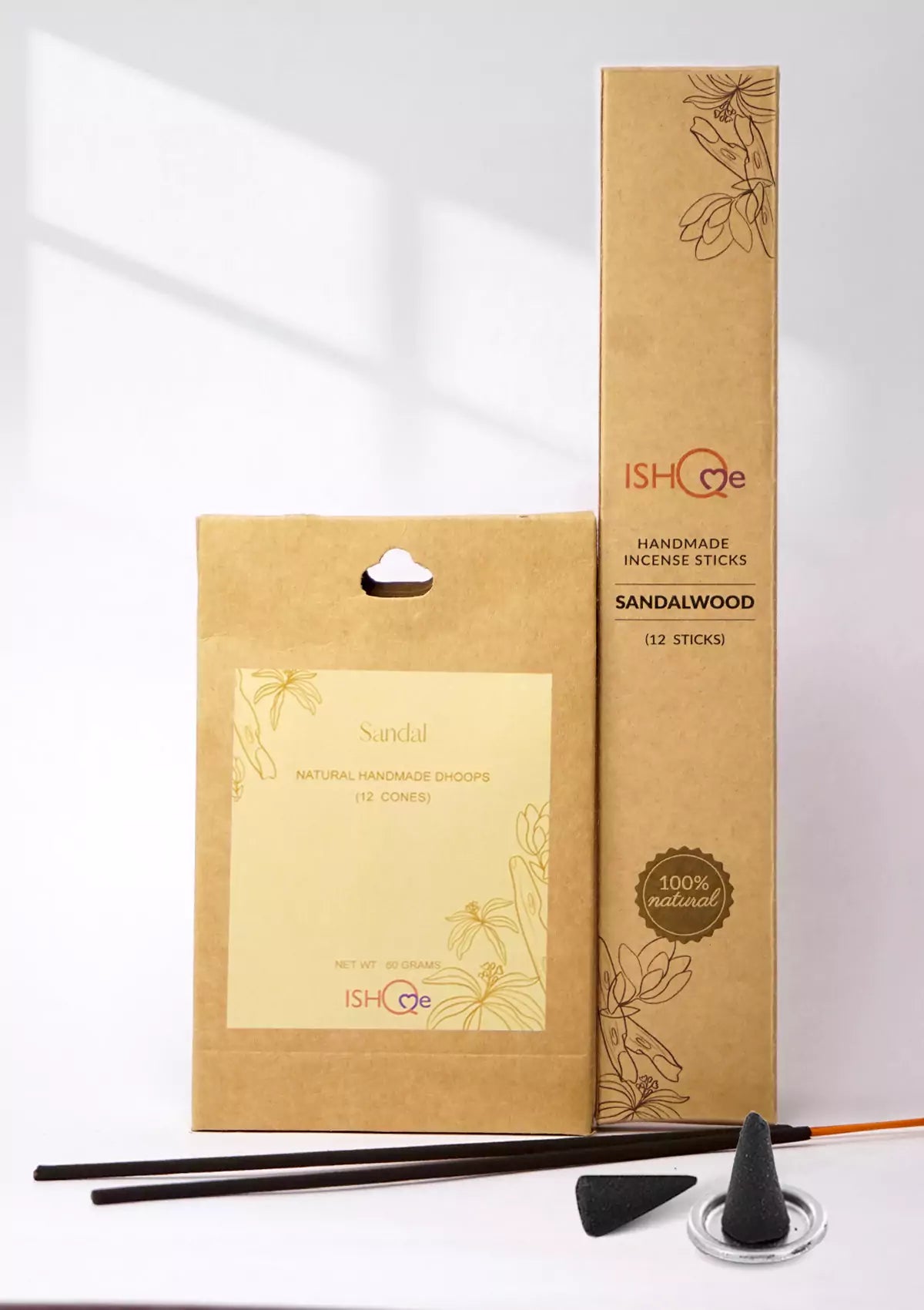 Sandal dhoop cones and incense sticks set