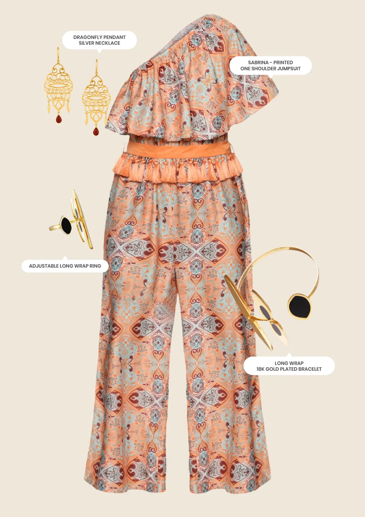 Bold Moroccan Print Jumpsuit jumpsuit outfit for women