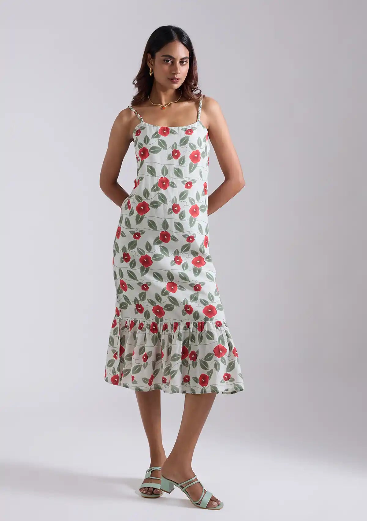 Kasumi Printed Tier A line Dress for women by IshqME