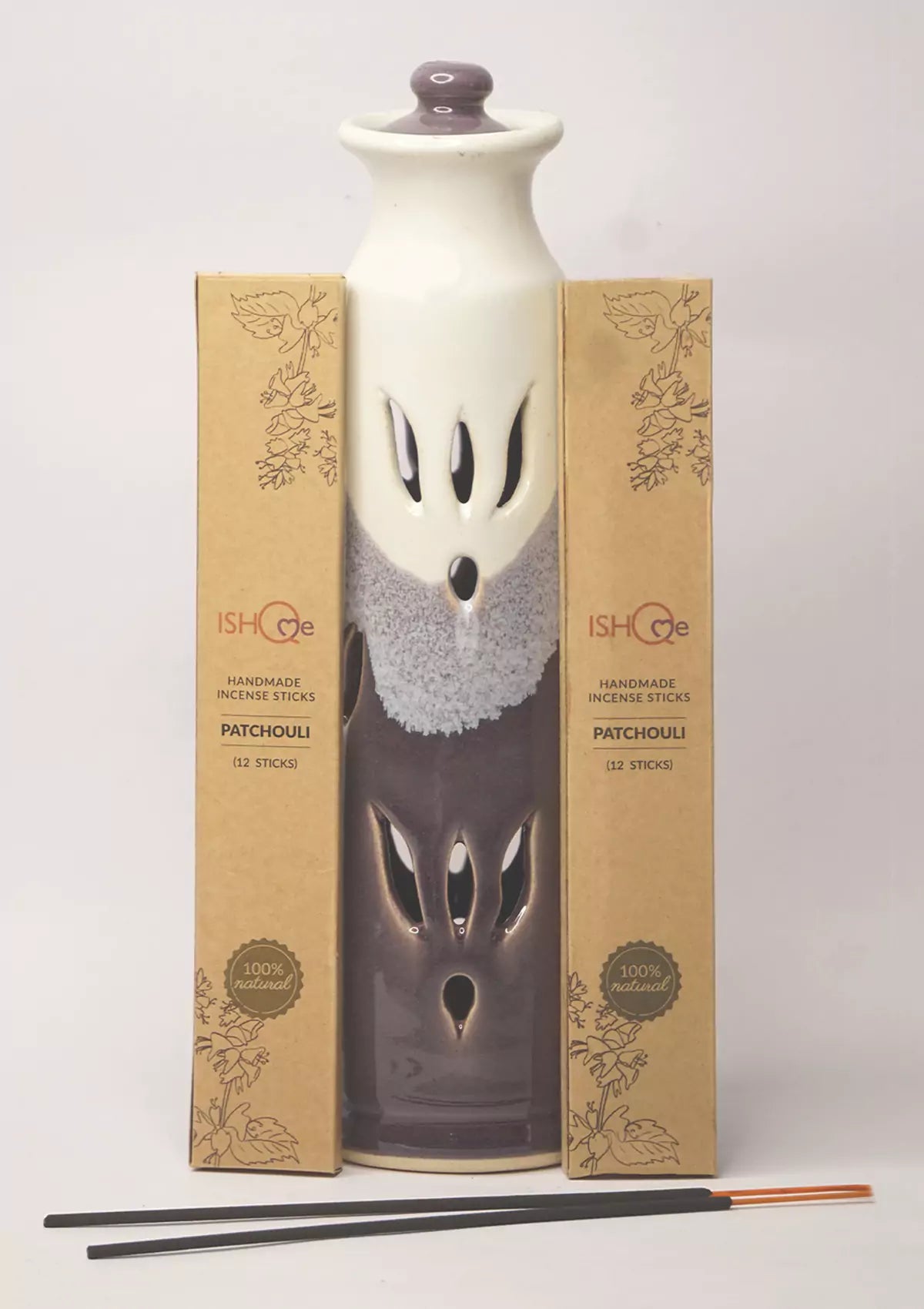 Lavender Mist Incense Stand & Incense Sticks Combo \| Aromatherapy Ash Catcher for Stress Relief ceramic tableware