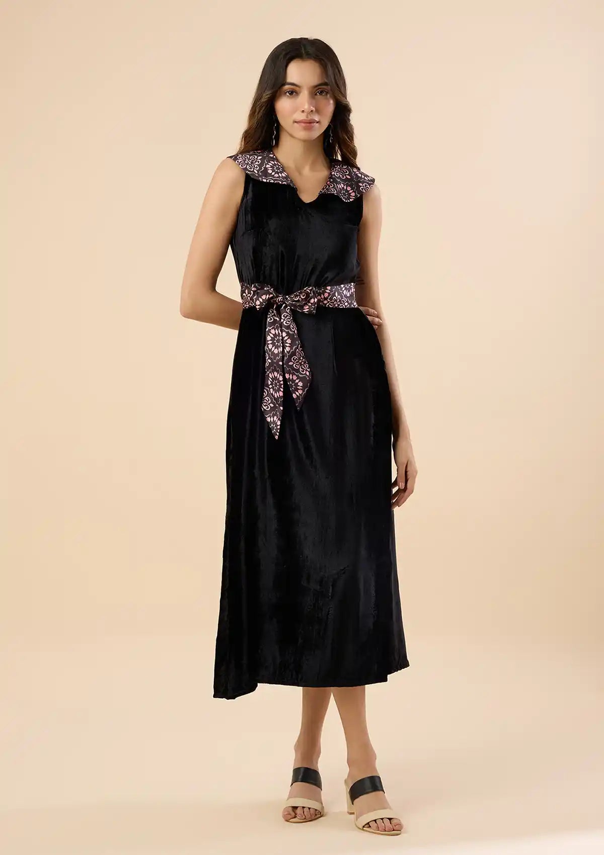 Leyla Sailor collared Side Slit Dress for women by IshqME