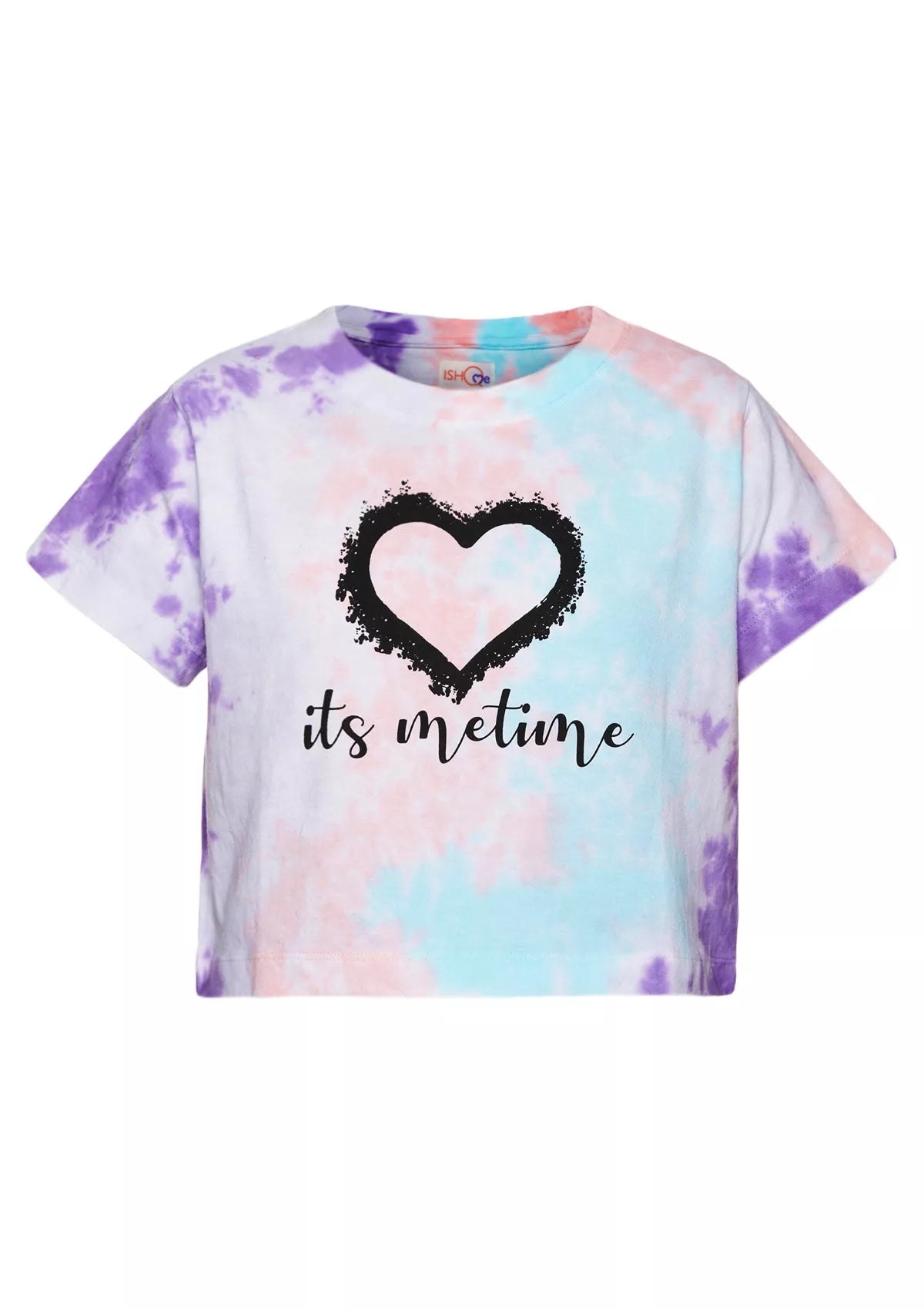 Multi coloured Tie and Dye (Purple) crop top price online at IshqME