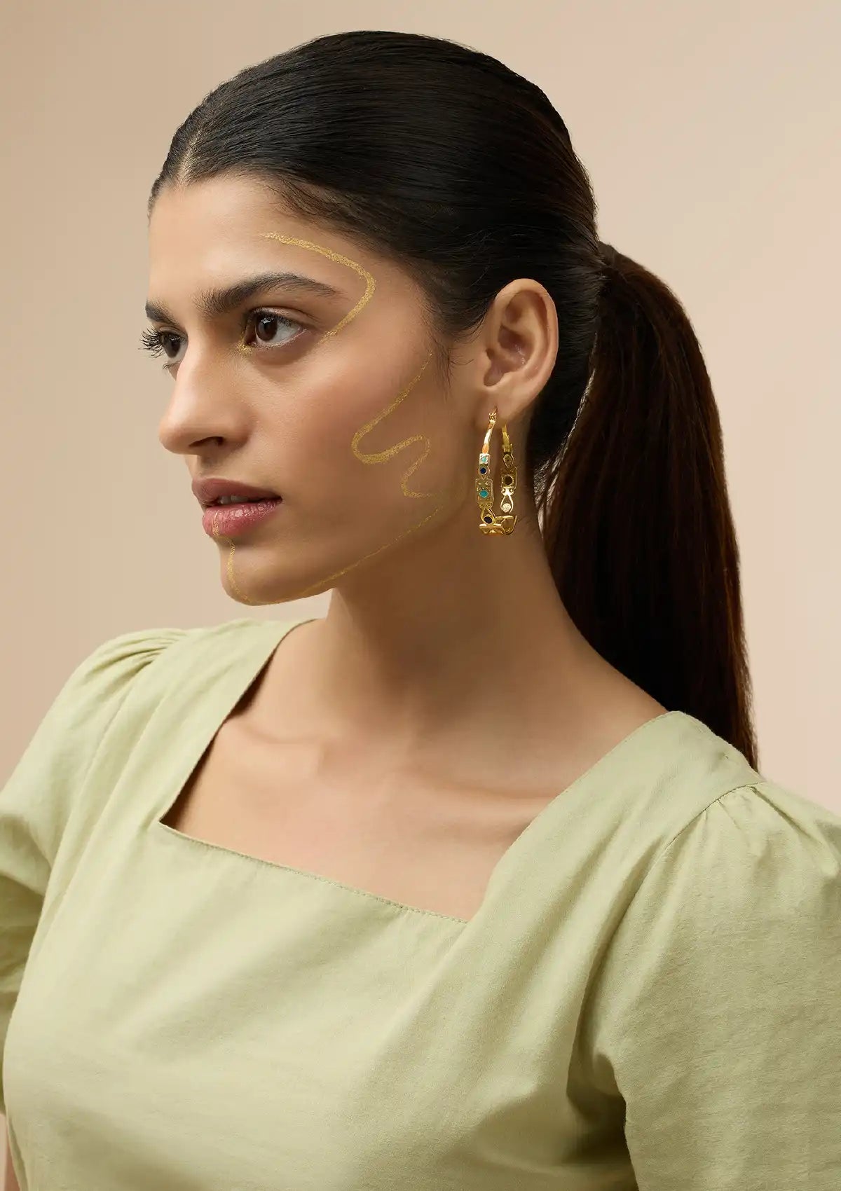 Multicolor Moroccan hoop earrings for women