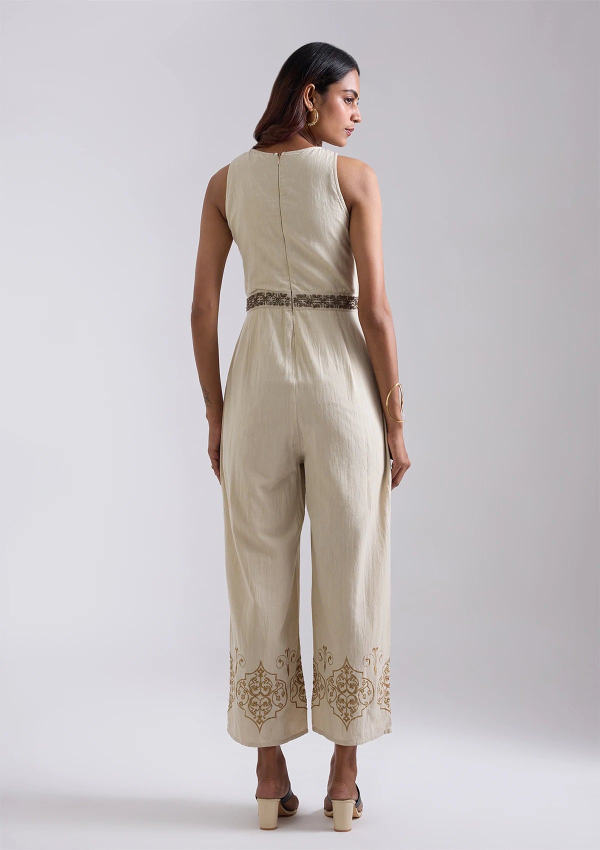 Noor - Embroidered Halter jumpsuit Online