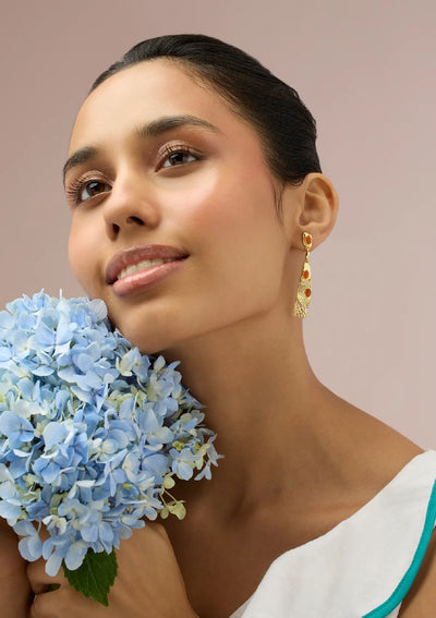 Orange Sapphire Earring