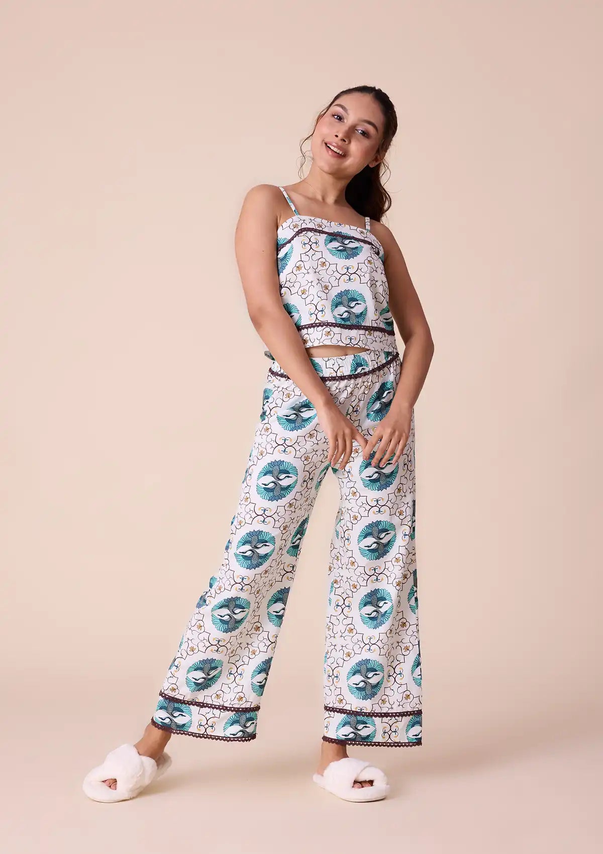Buy Gerana printed crop top and trouser Online