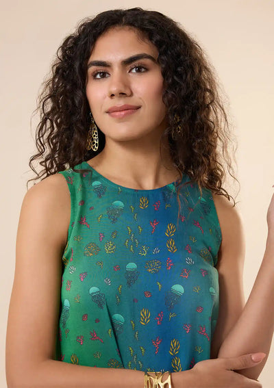 Amphitrite - Printed Halter Neck Top